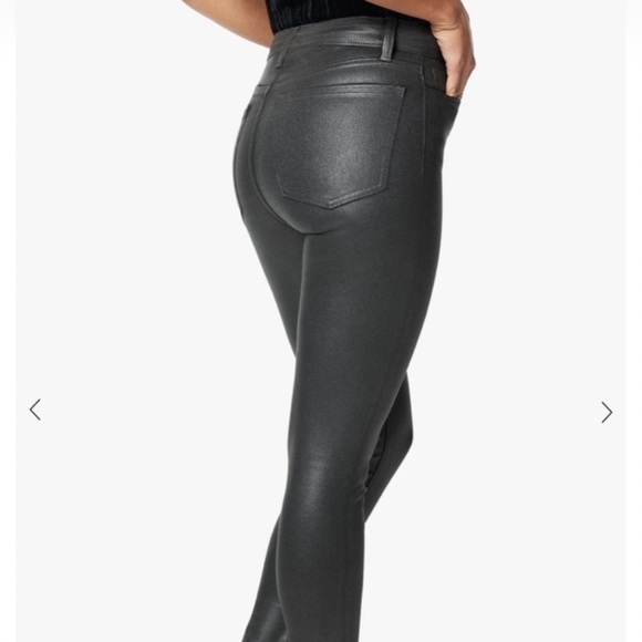Joe’s New Gunmetal Leather Coated Jeans Wome’s Size 28 Mid Rise Skinny NWT - Picture 2 of 10
